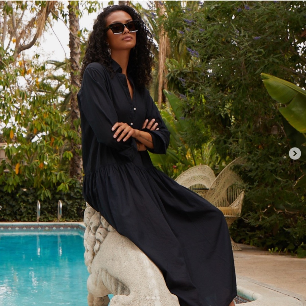 Grayson The Changemaker Maxi Dress Size XS Black Long Sleeve, Frank & Eileen